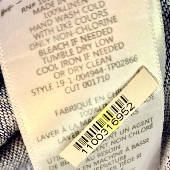 Joie Tamaline Loose Fit XS 0 2 4 Designer Boutique Tank Top Blue Linen Like New! - Picture 7 of 7